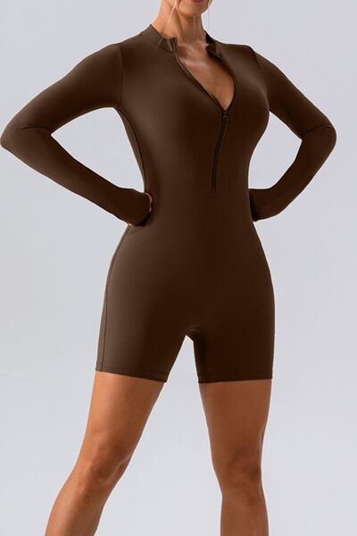 Zip Long Sleeve Active Romper